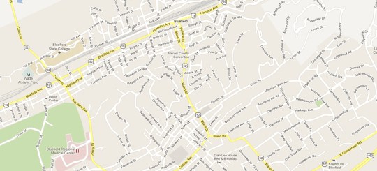 Map of Bluefield WV