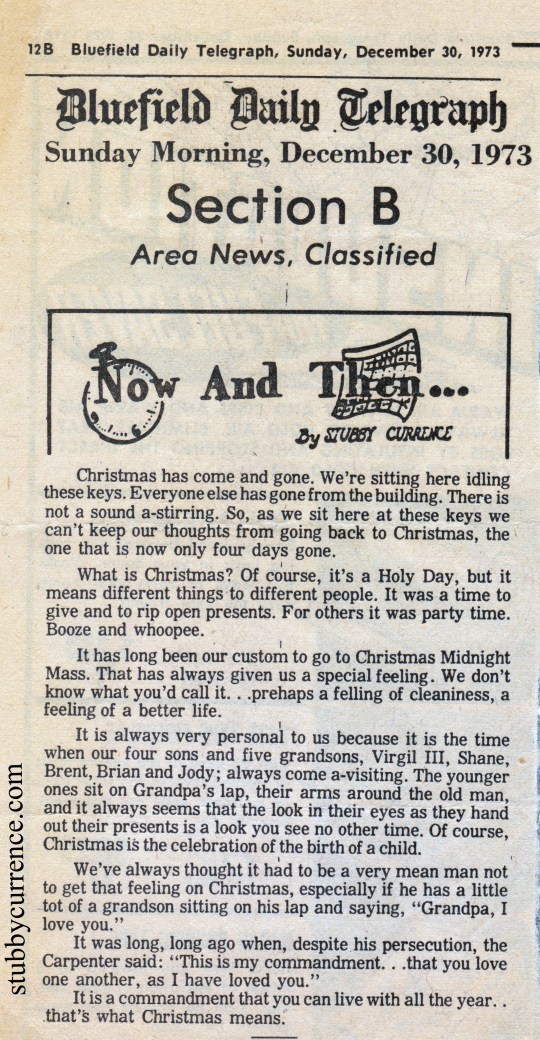Christmas Now and Then Column Stubby Currence